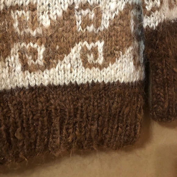 Handmade Bolivian Alpaca Wool Sweater Traditional Andean Folk Knit Pullover - Picture 9 of 12